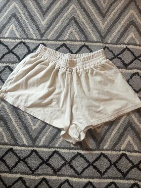 Faithful the Brand Greige Neutral color Terry Cloth Elastic Waist Shorts